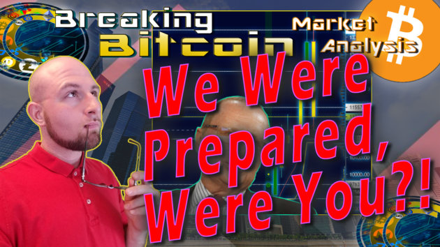text we were prepared were you? next to justin with glasses in outh thinking off into the distance face and graphic background of sitiy and thomas lee with bitcoin chart booming the crashing and bitcoin logo