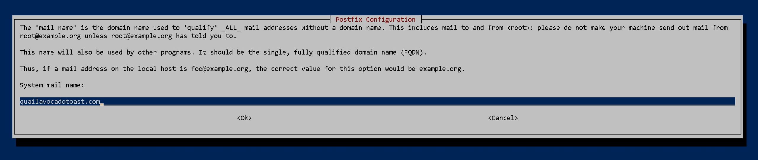 postfix domain prompt